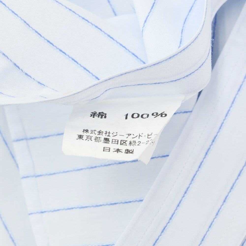 [Used] LANVIN Cotton Striped Regular Collar Dress Shirt Blue [40-82] [Condition Rank C] [Men&