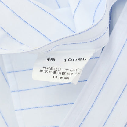 [Used] LANVIN Cotton Striped Regular Collar Dress Shirt Blue [40-82] [Condition Rank C] [Men&