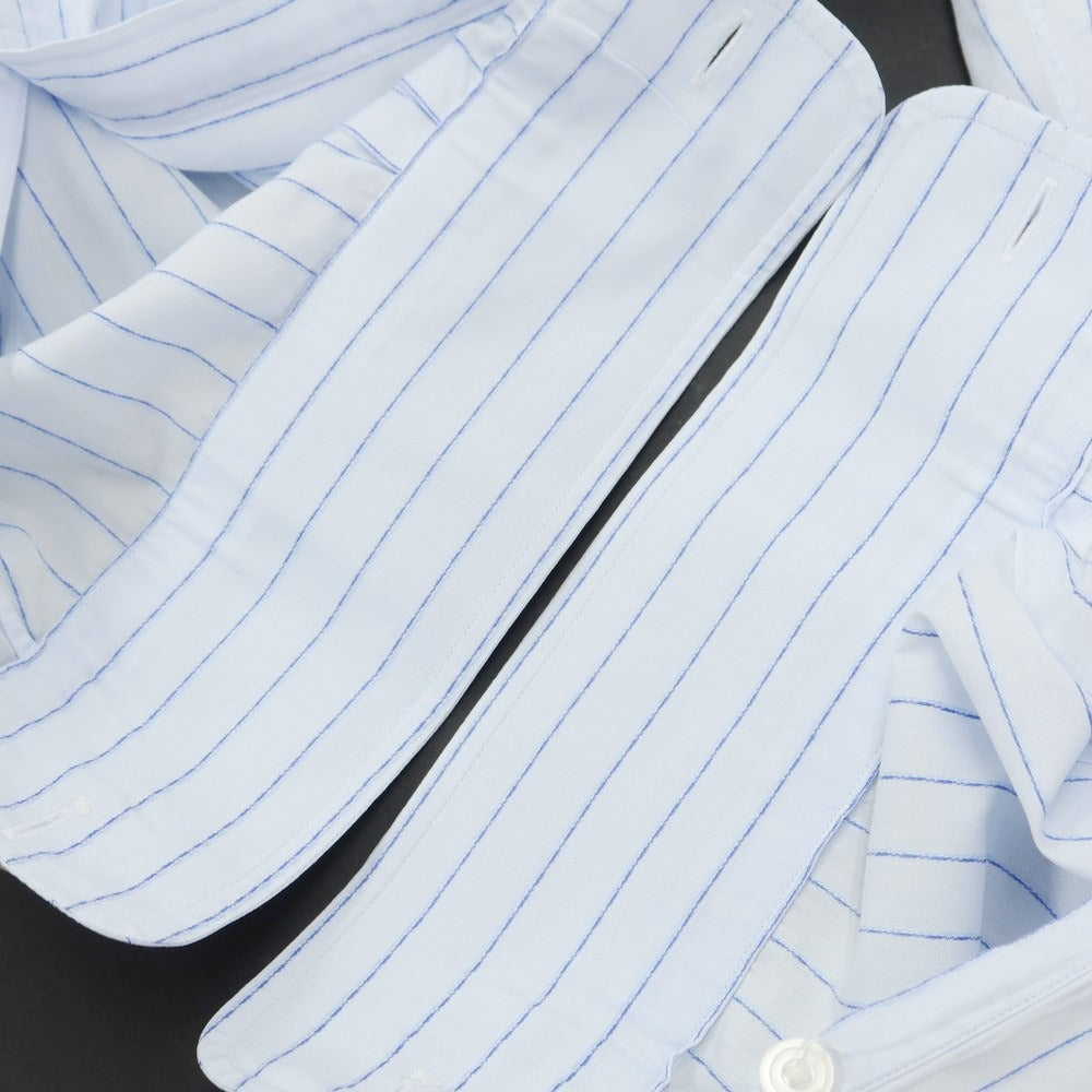 [Used] LANVIN Cotton Striped Regular Collar Dress Shirt Blue [40-82] [Condition Rank C] [Men&