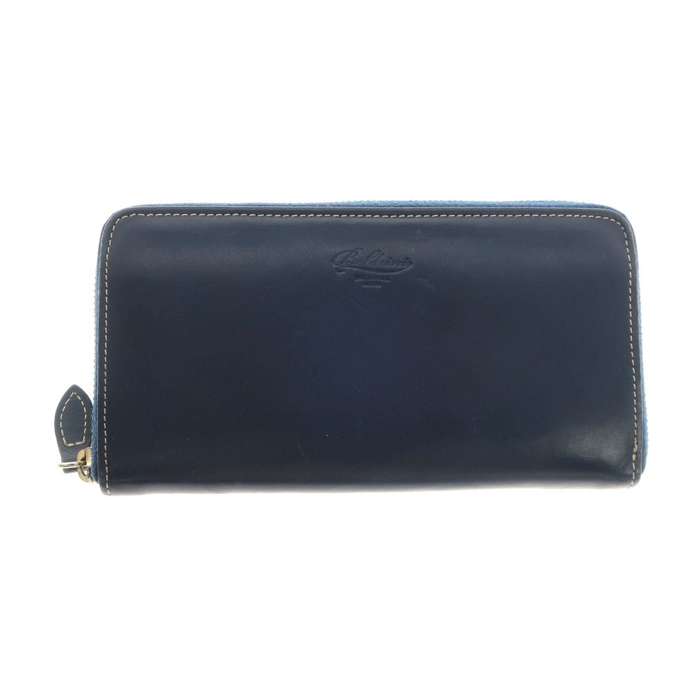 [Used] BOLDRINI SELLERIA Zip Around Long Wallet Navy [Condition Rank C] [Men&