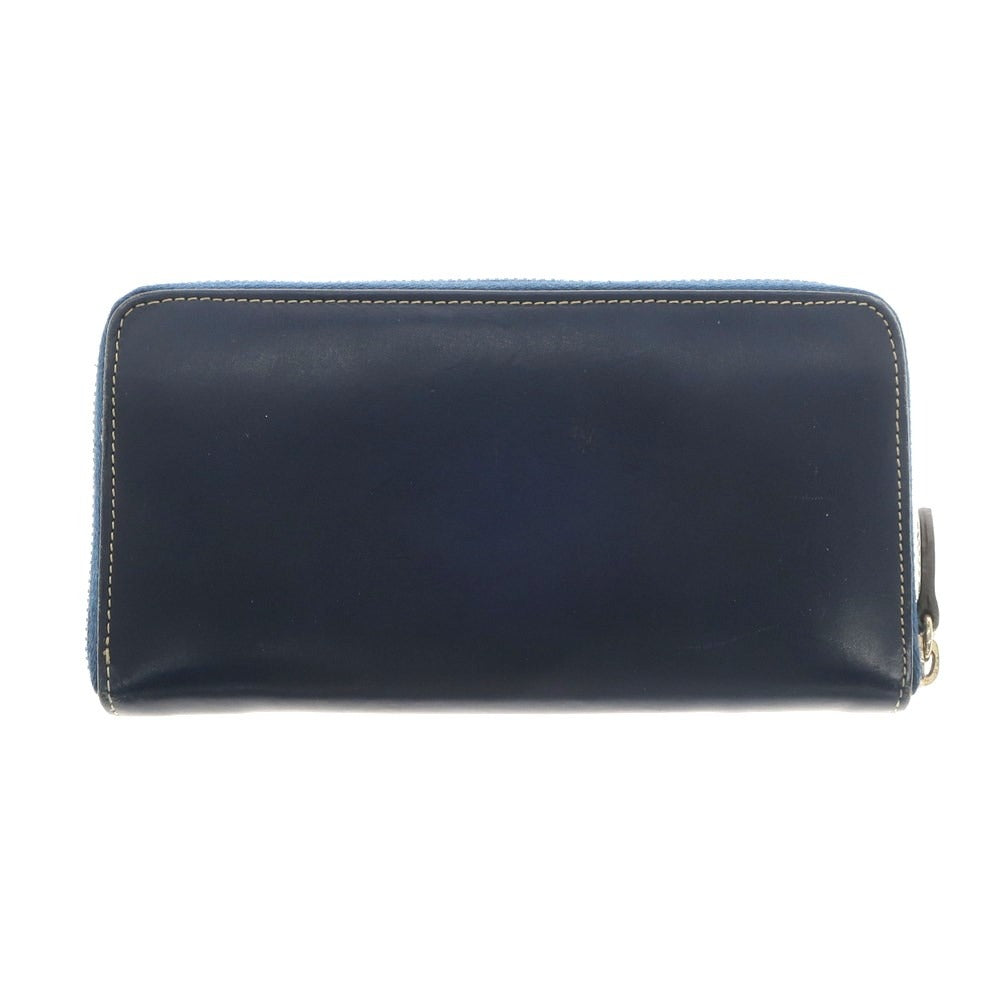 [Used] BOLDRINI SELLERIA Zip Around Long Wallet Navy [Condition Rank C] [Men&