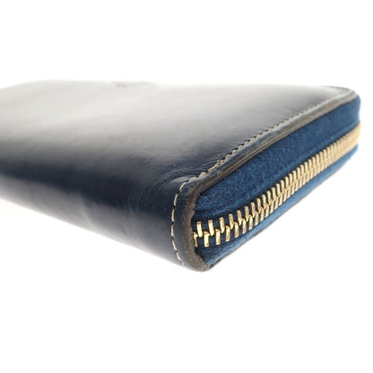 [Used] BOLDRINI SELLERIA Zip Around Long Wallet Navy [Condition Rank C] [Men&