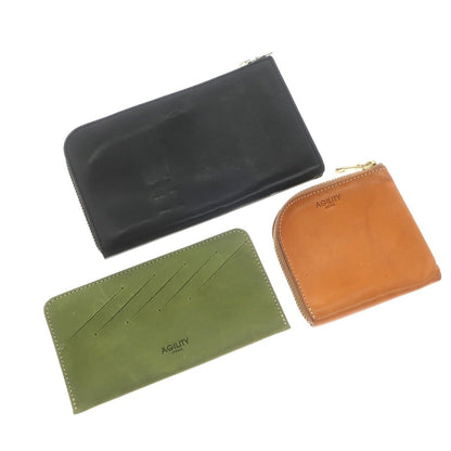 [Used] AGILITY Long Wallet, Card Holder, Coin Case, 3-Piece Set, Black x Orange x Green [Condition Rank C] [Men&