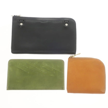 [Used] AGILITY Long Wallet, Card Holder, Coin Case, 3-Piece Set, Black x Orange x Green [Condition Rank C] [Men&