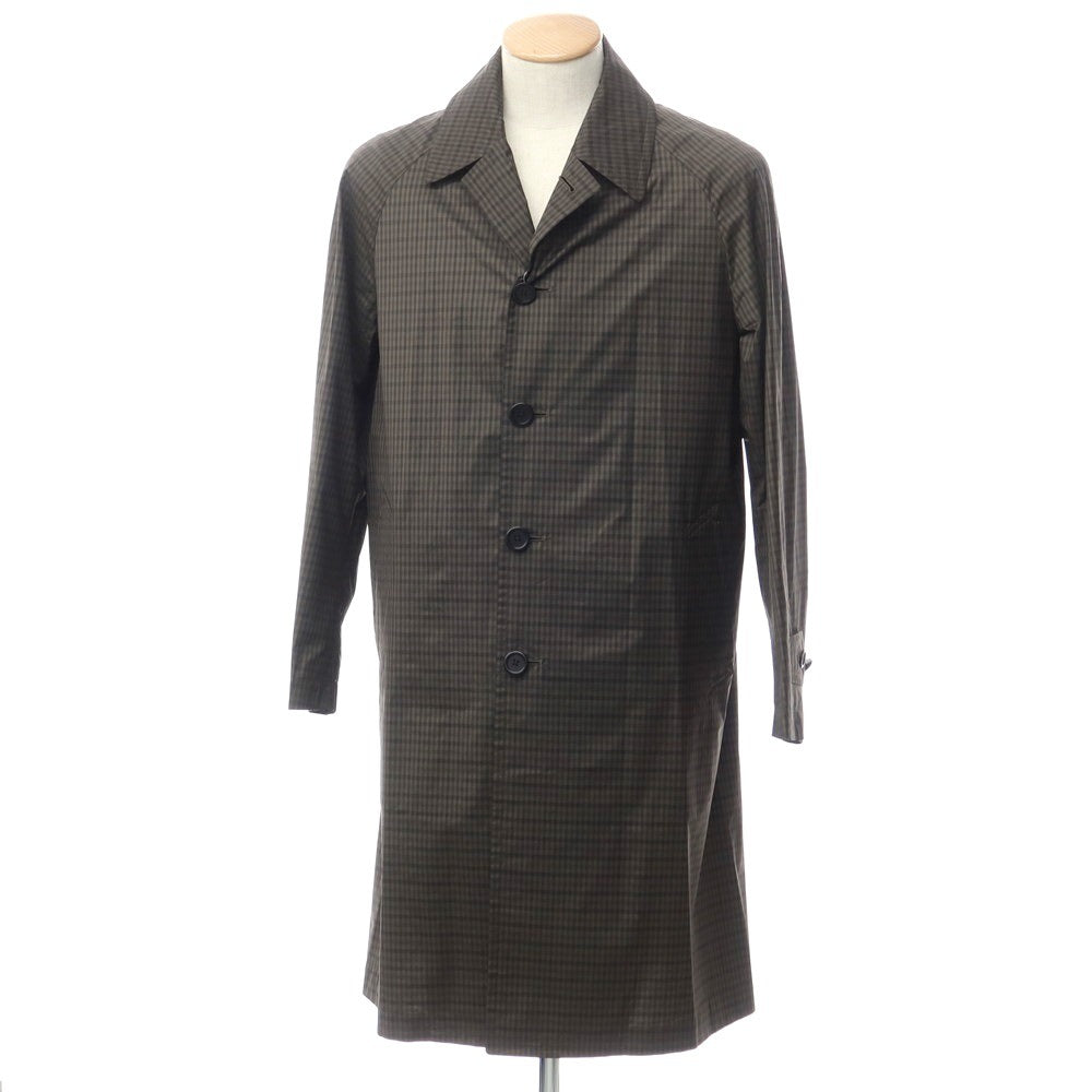 [Used] SOVEREIGN polyester checkered trench coat, brown x olive [S] [Condition rank B] [Men&