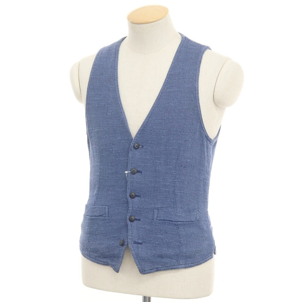 [Used] LARDINI Linen Cotton Vest Casual Gilet Blue [42] [Condition Rank C] [Men&