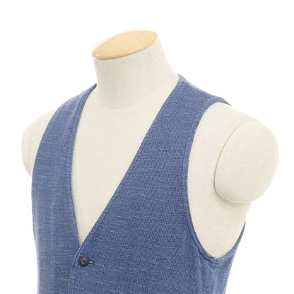 [Used] LARDINI Linen Cotton Vest Casual Gilet Blue [42] [Condition Rank C] [Men&