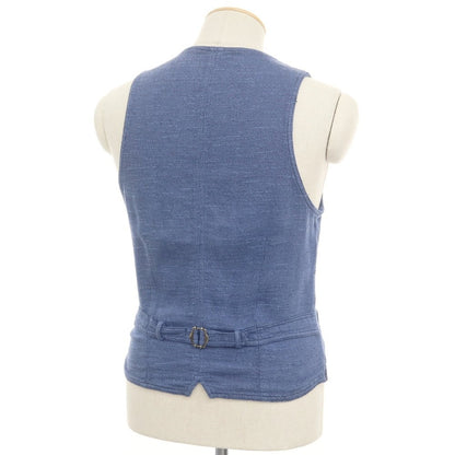 [Used] LARDINI Linen Cotton Vest Casual Gilet Blue [42] [Condition Rank C] [Men&