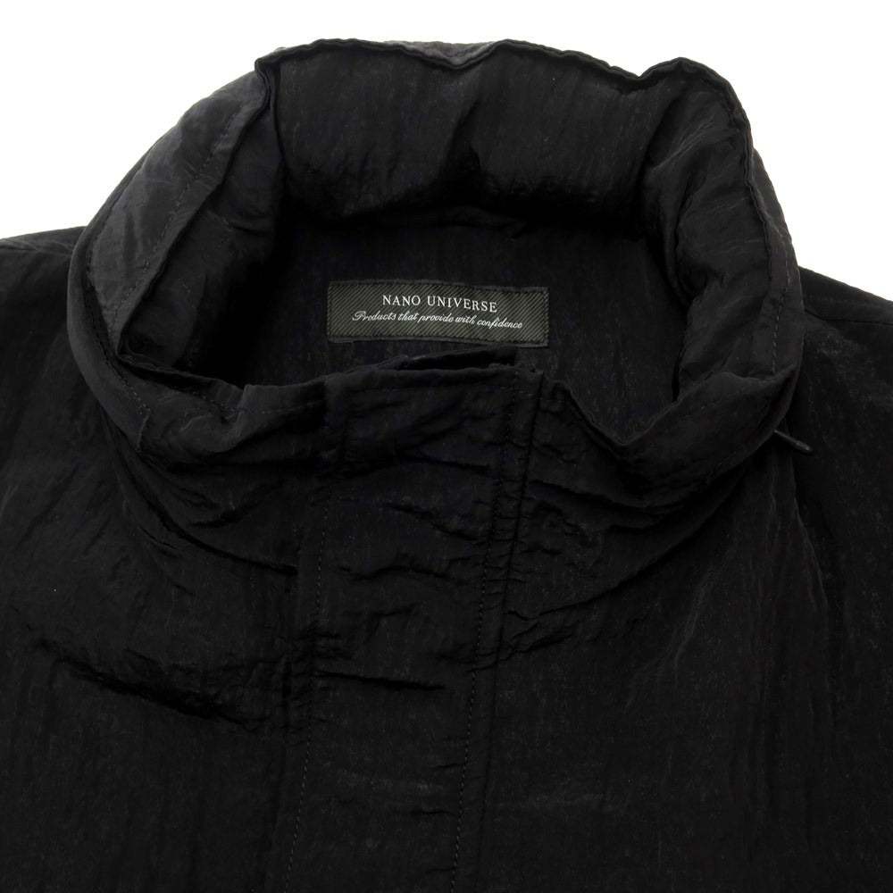 [Used] [Unused] Nano Universe Nylon Stand Collar Coat Black [L] [Condition Rank S] [Men&