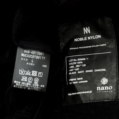 [Used] [Unused] Nano Universe Nylon Stand Collar Coat Black [L] [Condition Rank S] [Men&