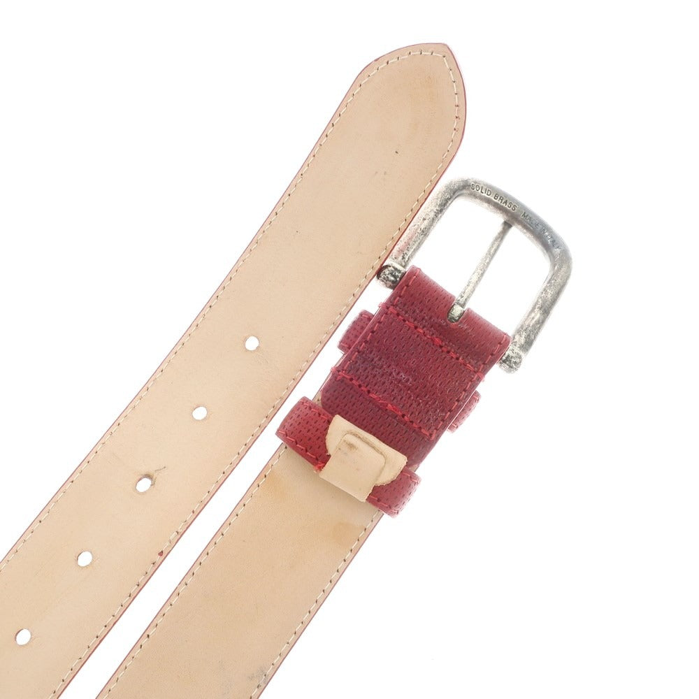 [Used] UCCELLO Leather Belt Red [95/110] [Condition Rank A] [Men&